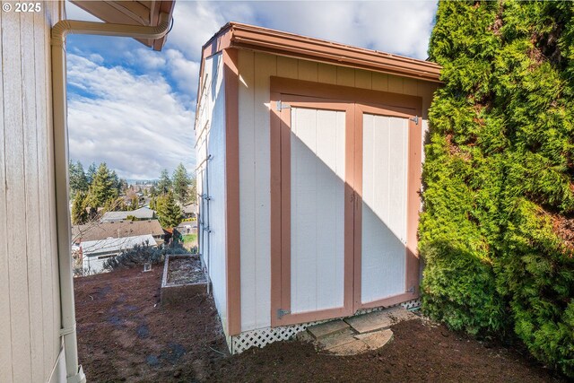 view of shed