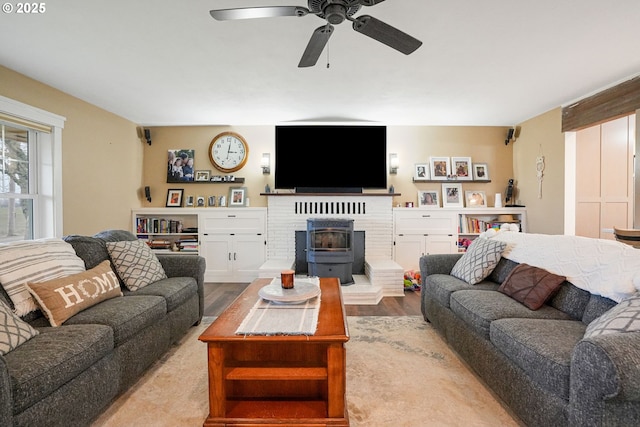 30596 Horseshoe Dr, Albany, OR 97321 - living room with a ceiling fan and wood finished floors