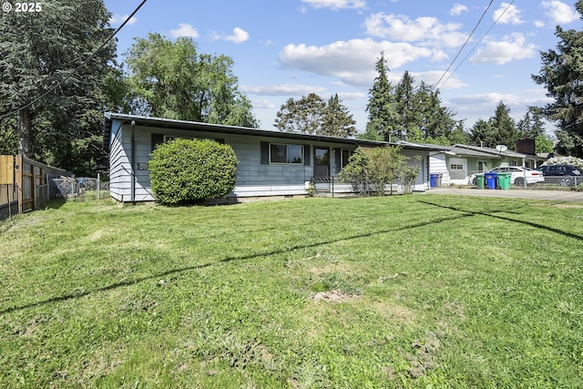 view of single story home