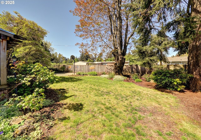 view of yard with fence