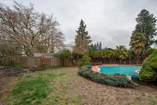 view of swimming pool with a fenced in pool and a fenced backyard