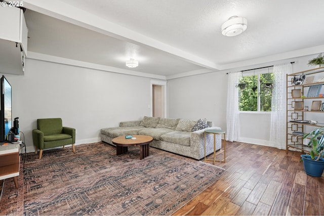 1612 12th St, Oregon City, OR 97045 - living room with wood finished floors and beam ceiling