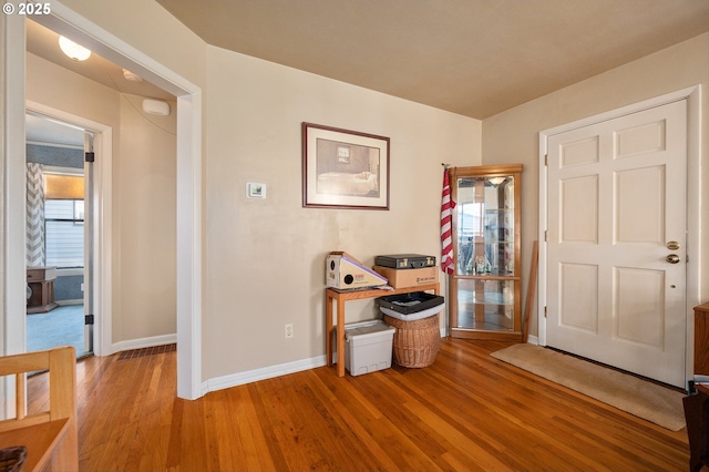 foyer entrance featuring light hardwood / wood-style flooring