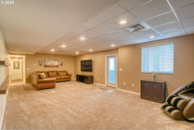 755 NW 23rd St, Pendleton, OR 97801 - living area with carpet, recessed lighting, and a drop ceiling