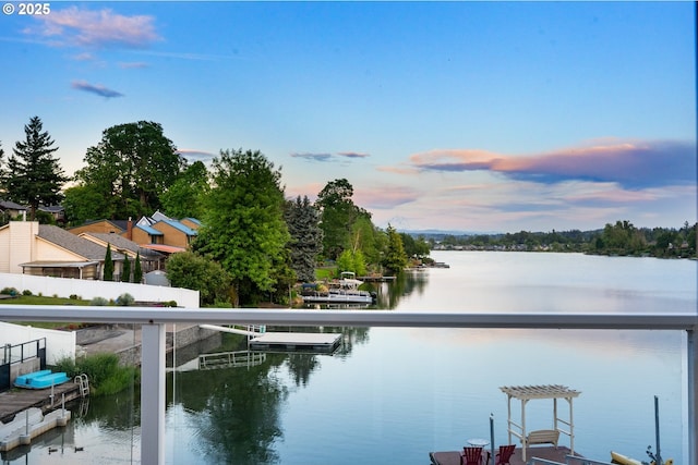 dock featuring a water view