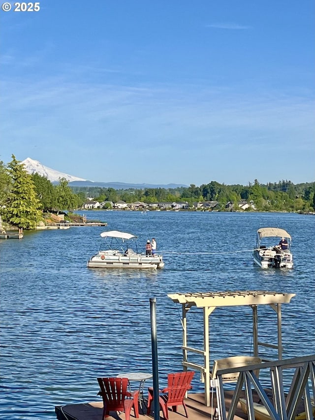 water view with a mountainous background