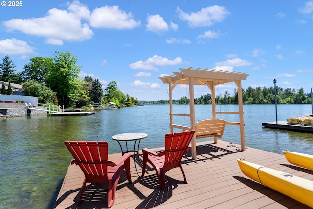 dock featuring a water view