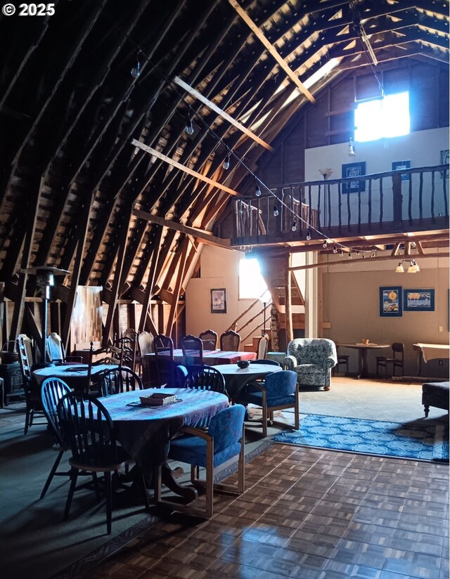 25 Fraser Rd, Tillamook, OR 97141 - dining space with vaulted ceiling