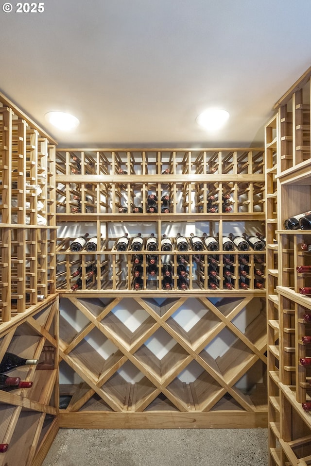 view of wine cellar