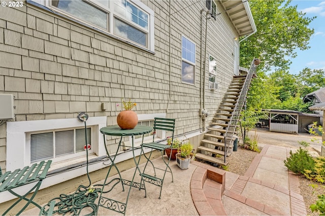 view of patio with stairs