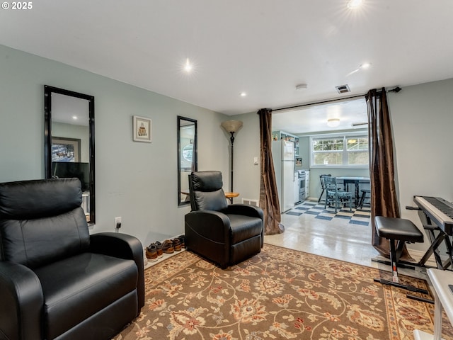 interior space featuring recessed lighting and visible vents