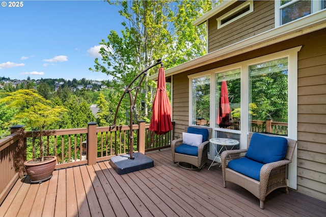 view of wooden deck