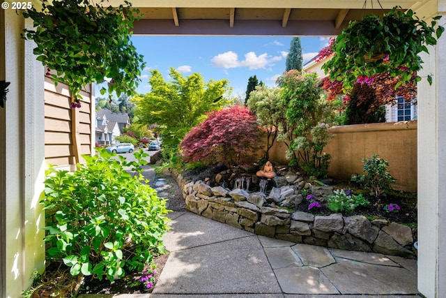 view of yard featuring fence