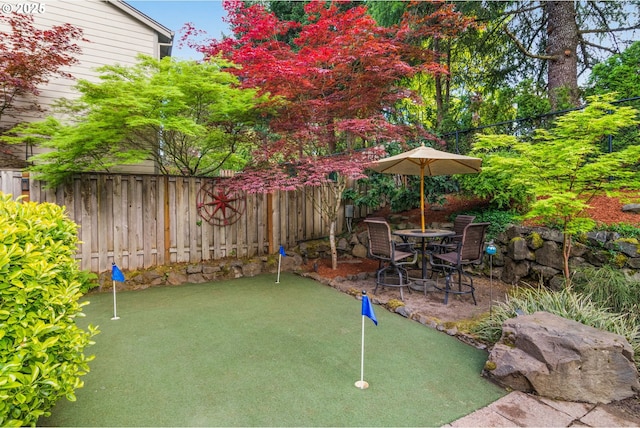 view of yard with fence