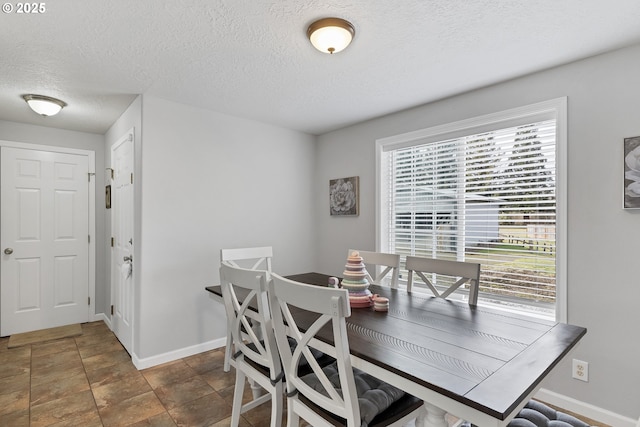 dining room featuring a textured ceiling