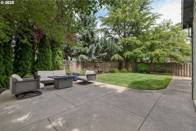 352 SE 14th Pl, Canby, OR 97013 - view of patio / terrace with an outdoor living space with a fire pit
