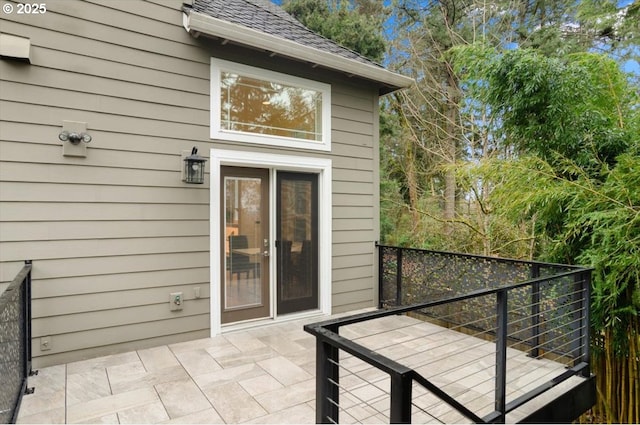wooden deck featuring a patio