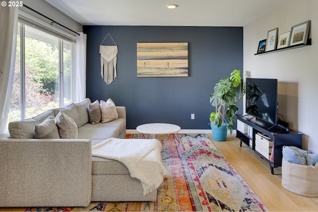 6825 SW Capitol Hill Rd Unit 27, Portland, OR 97219 - living room with wood finished floors and recessed lighting