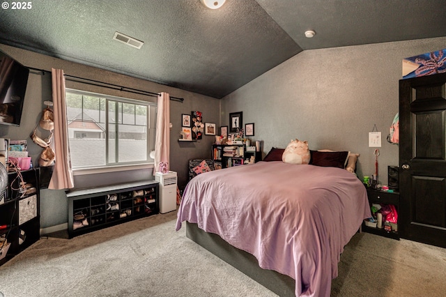 14019 NE 20th Ave Unit E44, Vancouver, WA 98686 - carpeted bedroom with lofted ceiling and a textured ceiling