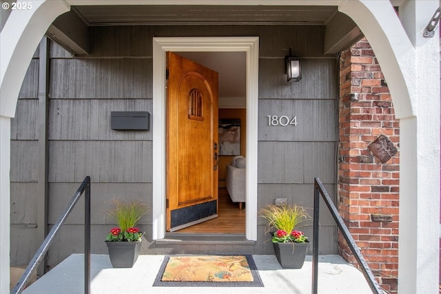 view of doorway to property