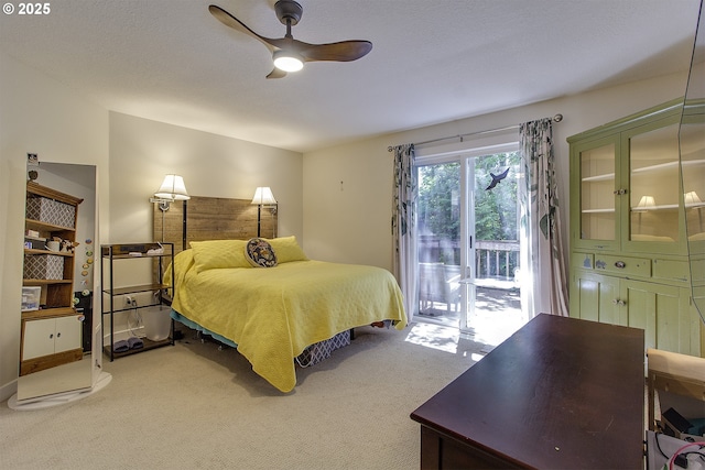 9403 SW 74th Ave, Portland, OR 97223 - bedroom with access to exterior, light colored carpet, and ceiling fan