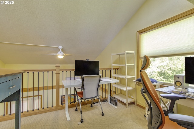 9403 SW 74th Ave, Portland, OR 97223 - office space featuring carpet flooring, a ceiling fan, and vaulted ceiling