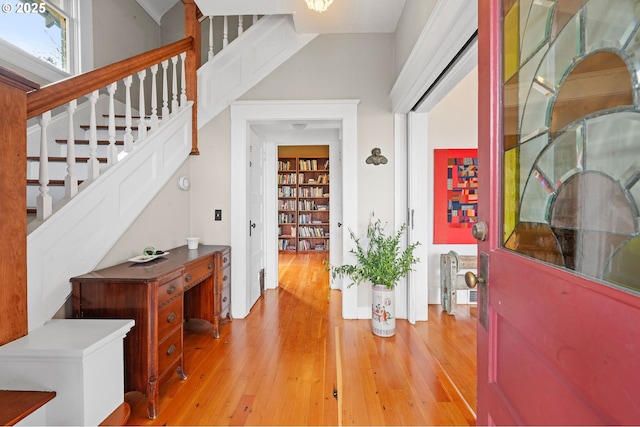 1219 Jerome Ave, Astoria, OR 97103 - foyer featuring light wood-style floors and stairs