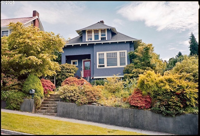 1219 Jerome Ave, Astoria, OR 97103 - view of front of property with stairs and roof with shingles