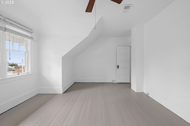 1219 Jerome Ave, Astoria, OR 97103 - additional living space with ceiling fan, vaulted ceiling, and wood finished floors