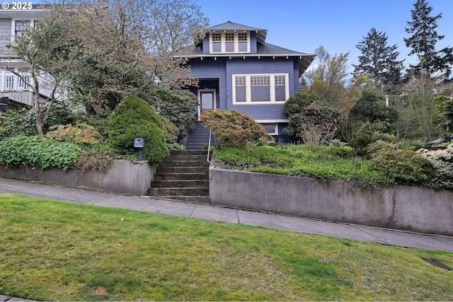 1219 Jerome Ave, Astoria, OR 97103 - view of front of house featuring a front lawn and stairway