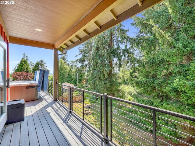 104 S Pl, Astoria, OR 97103 - wooden terrace featuring a hot tub