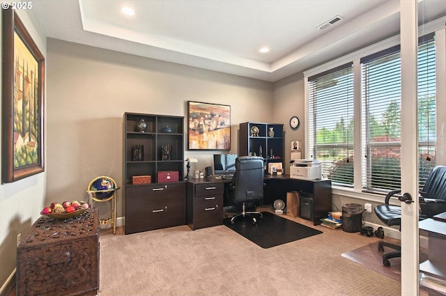 16215 NE 171st Ct, Brush Prairie, WA 98606 - carpeted office space featuring healthy amount of natural light, recessed lighting, and a tray ceiling