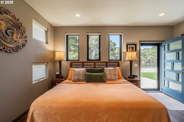 1342 11th St SW, Bandon, OR 97411 - bedroom featuring access to outside and recessed lighting
