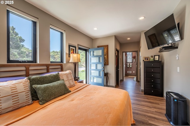 1342 11th St SW, Bandon, OR 97411 - bedroom featuring wood finished floors and recessed lighting