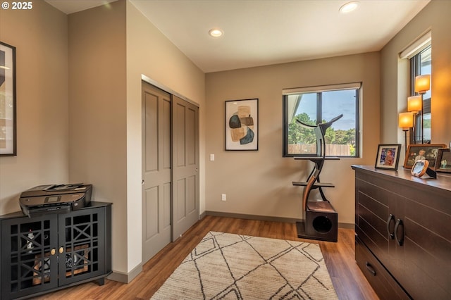 1342 11th St SW, Bandon, OR 97411 - foyer featuring plenty of natural light, wood finished floors, and recessed lighting