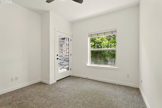672 NE Newstead Ln, Hillsboro, OR 97006 - carpeted empty room featuring ceiling fan and baseboards