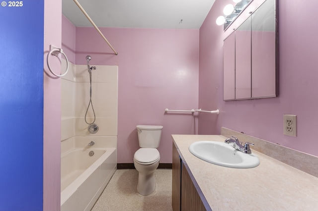 1904 SE Alder St, Portland, OR 97214 - bathroom with shower / bath combination, toilet, vanity, and baseboards