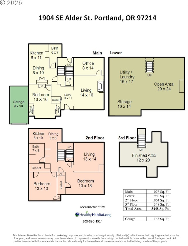 1904 SE Alder St, Portland, OR 97214 - floor plan / room layout
