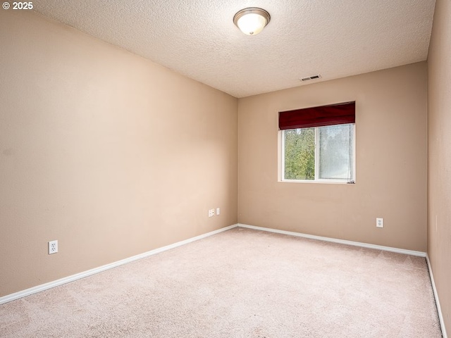 spare room with carpet flooring and a textured ceiling