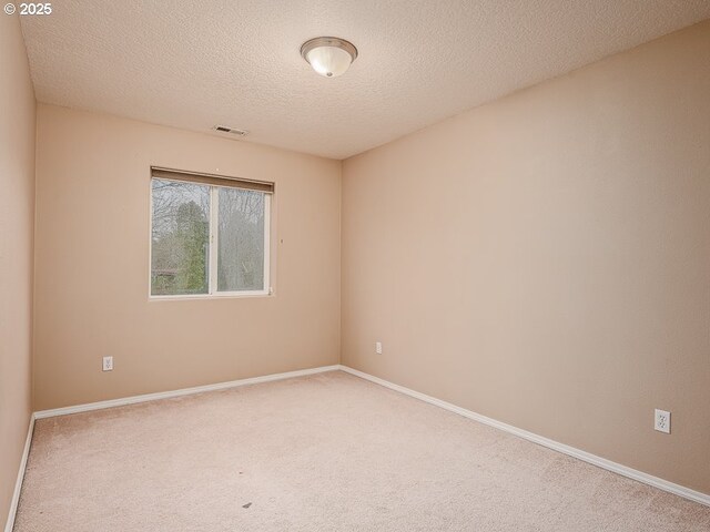 empty room featuring carpet floors and a textured ceiling