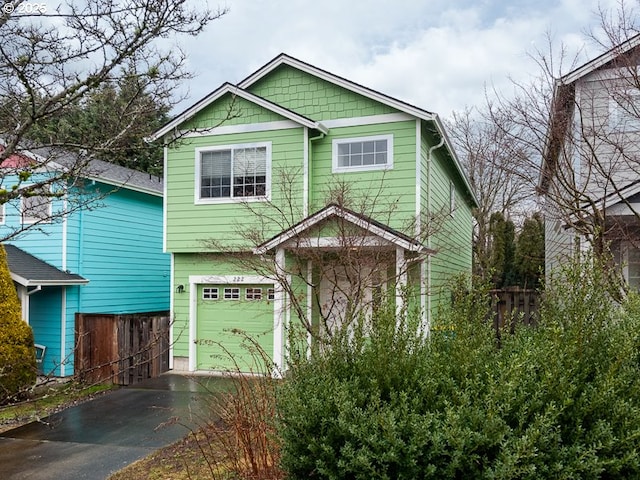 view of front facade featuring a garage