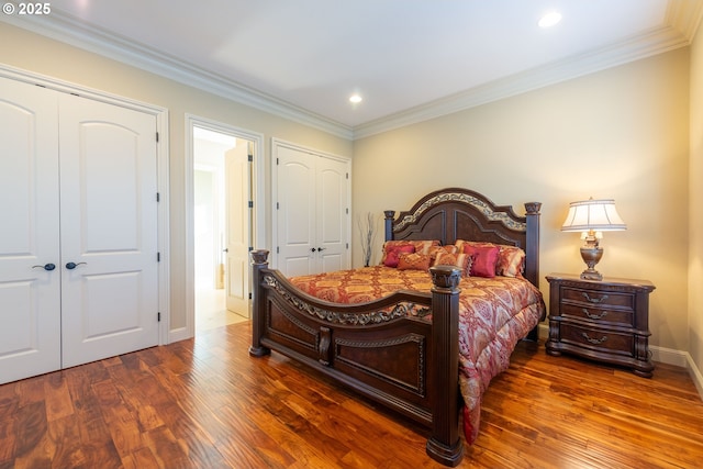703 SE Keel Ave, Lincoln City, OR 97367 - bedroom with ornamental molding, baseboards, and wood finished floors