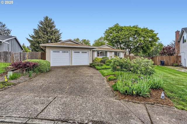 4730 SW 189th Pl, Beaverton, OR 97078 - single story home with an attached garage, fence, a front yard, and concrete driveway
