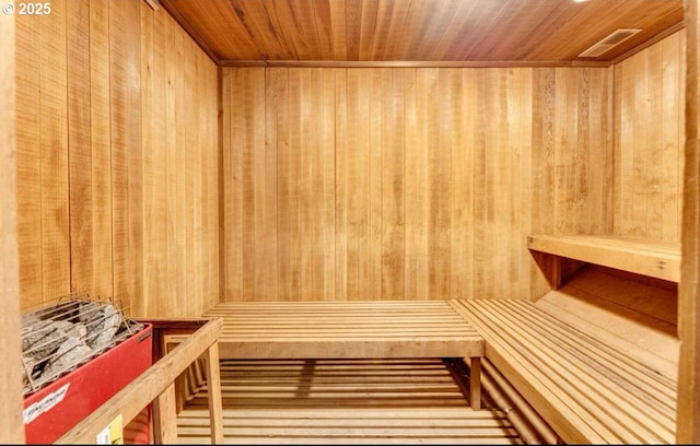 7522 SW Barnes Rd Unit H, Portland, OR 97225 - sauna with wood ceiling and wood walls