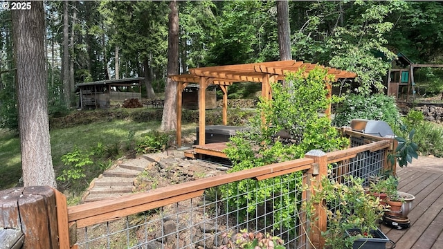 86561 R R Baker Rd, Springfield, OR 97478 - deck with a pergola and a grill