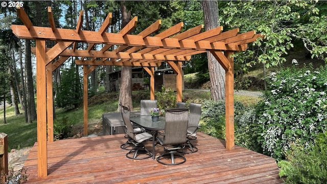 86561 R R Baker Rd, Springfield, OR 97478 - wooden deck featuring a pergola and outdoor dining space