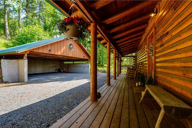 86561 R R Baker Rd, Springfield, OR 97478 - wooden deck featuring a carport