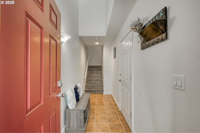 11220 SW Buffalo Pl, Tigard, OR 97223 - hall with light tile patterned floors and stairway