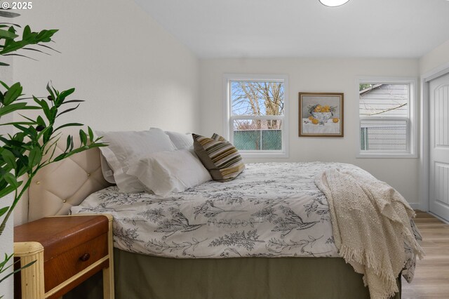 unfurnished bedroom featuring wood finished floors, baseboards, and a closet