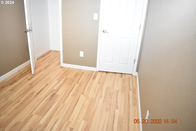 unfurnished bedroom featuring light hardwood / wood-style floors